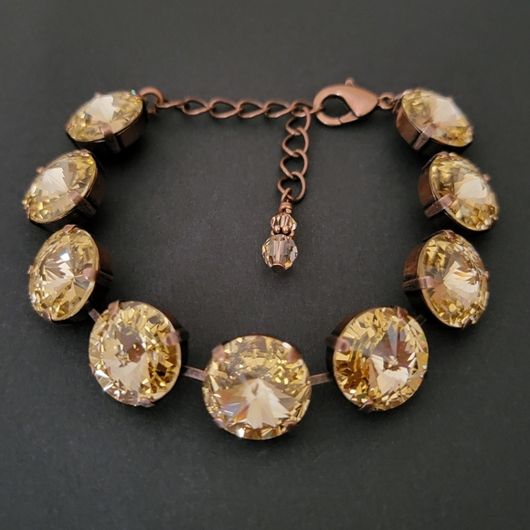 Austrian Crystal Bracelet in Antique Copper - Picture 4 of 9